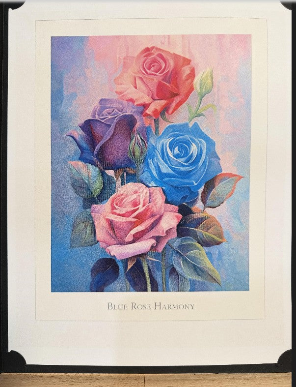 Blue rose in a morning flowers collection 8x10 inch photo in a matte folder by Republic Mercantile.