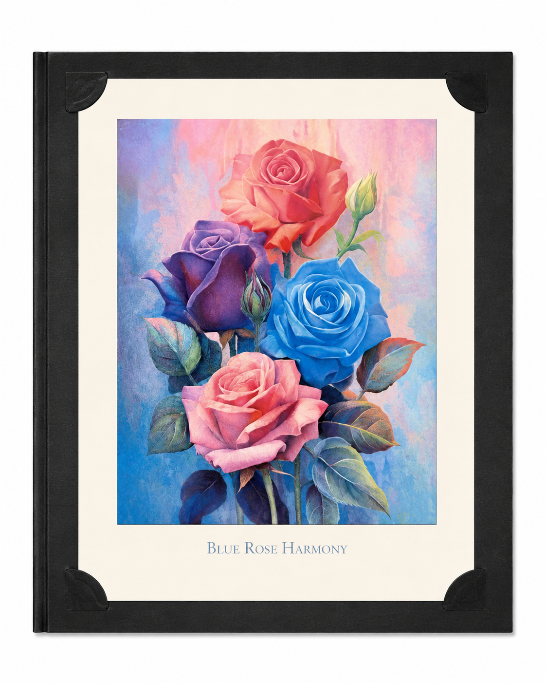 Blue rose in a morning flowers collection 8x10 inch print by Republic Mercantile, displayed in a matte folder.
