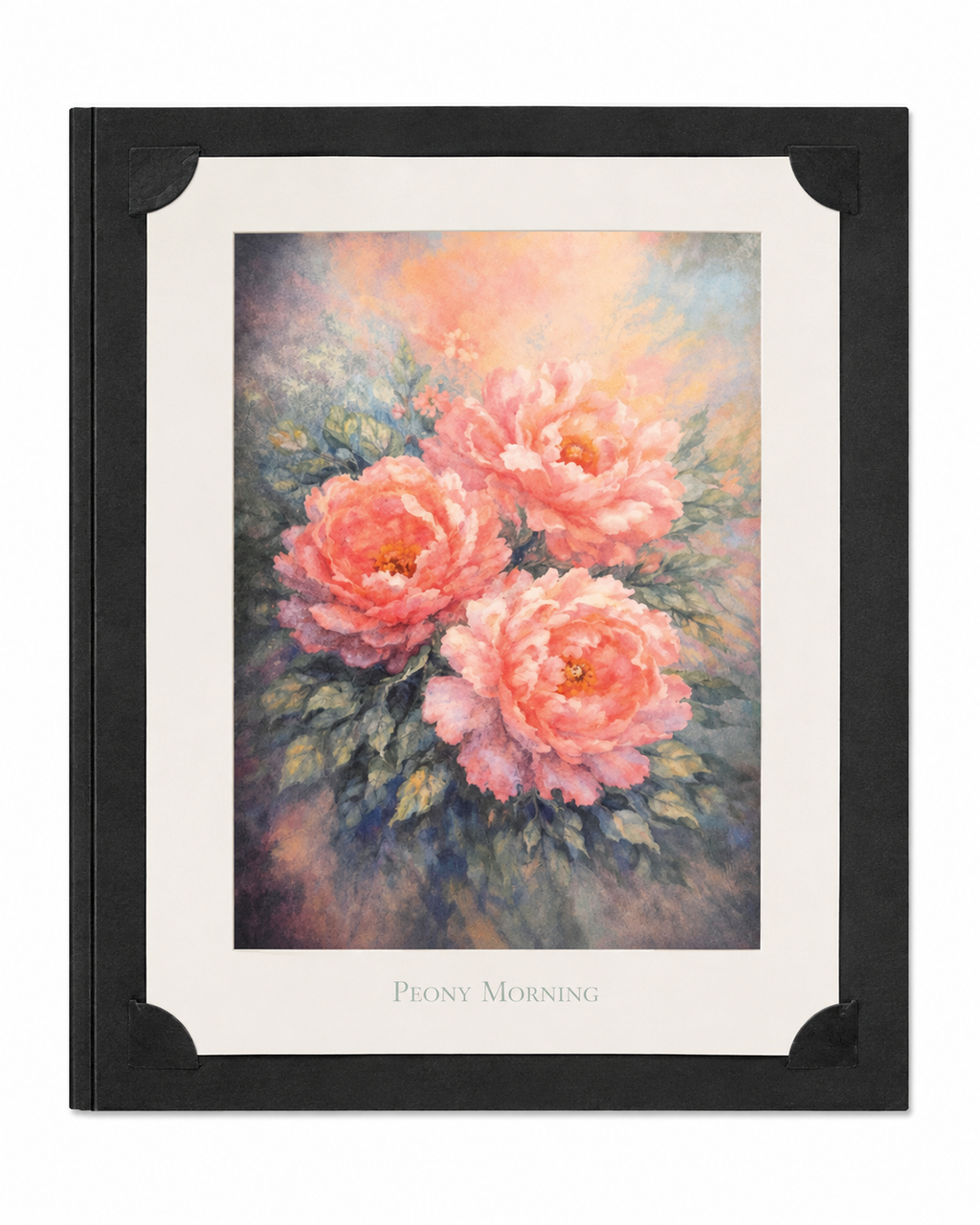 8x10 inch Peony Morning flower print from the Morning Flowers Collection in a matte folder by Republic Mercantile.