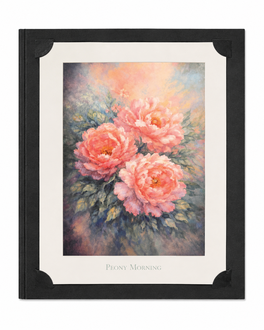 8x10 inch Peony Morning flower print from the Morning Flowers Collection in a matte folder by Republic Mercantile.