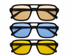 Set of 3 colorful Republic Mercantile sunglasses with tinted lenses and stylish frames, perfect for sunny days.