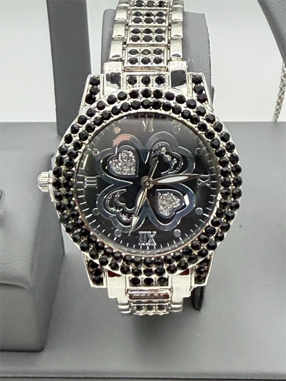 Set of five matching jewelry pieces including watch, ring, necklace, and earrings by Republic Mercantile, displayed on a white background.