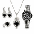 Set of matching watch, ring, necklace, and earrings by Republic Mercantile featuring coordinated jewelry pieces on display.