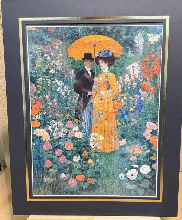 Victorian Spring art print on canvas, 12x16 inches with 16x20 mat, by Republic Mercantile, showcasing floral and vintage design.