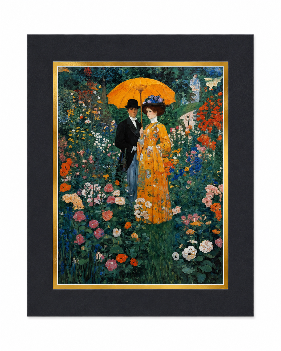 Victorian Spring art print on canvas, 12x16 inches with 16x20 mat, by Republic Mercantile, featuring detailed floral and spring scene