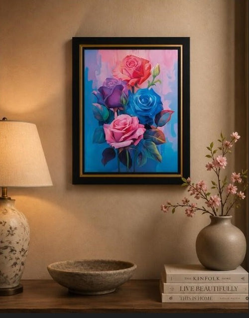 12" x 16" Art Print on Canvas Color Roses