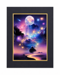Mystical moon art print on canvas, 12x16 inches with 16x20 inch mat, by Republic Mercantile, featuring celestial moon imagery.