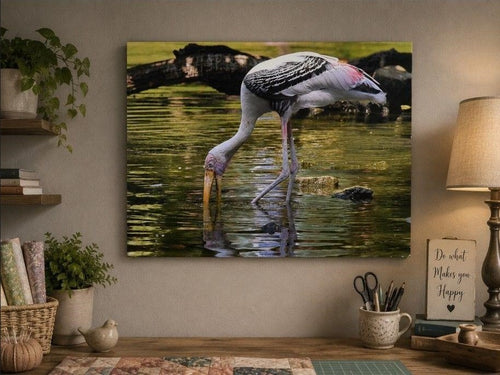 11" x 14" Wall Art - Ready to Hang - Painted Stork