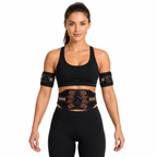 Electric muscle stim device for fat burning massage by Republic Mercantile, showing the handheld unit and gel pads.