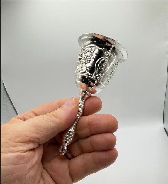 Silver Bell collectible by Republic Mercantile, shiny silver finish, detailed design, perfect for display or gift.