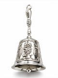 Silver Bell collectible by Republic Mercantile, featuring a shiny silver bell with intricate detailing on a plain background.
