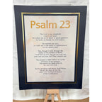 12x16 inch canvas art print of Psalms 23 with a 16x20 mat, featuring religious scripture and decorative design by Republic Mercantile