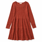 Fantaslook Burnt Orange Long-Sleever Knit Dress Size M