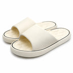 White BusyLion Comfort Slides in US size 6.5, featuring cushioned design and open-toe style for casual wear.