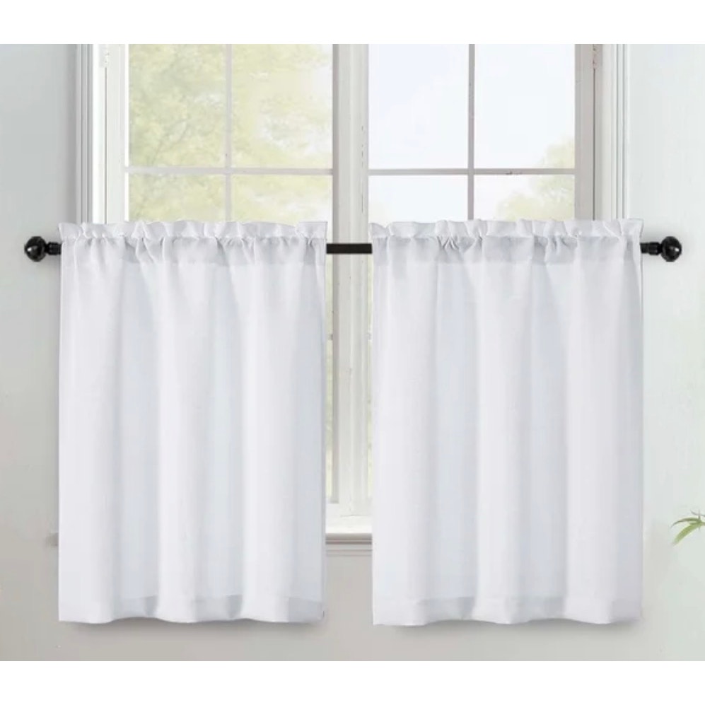 OVZME 30x30 inch White Curtains for Rods