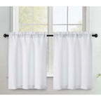 OVZME 30x30 inch White Curtains for Rods