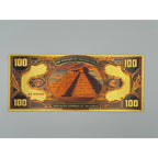 Set of seven gold foiled novelty notes featuring the 7 Wonders of the World by Republic Mercantile, displayed on a white background.