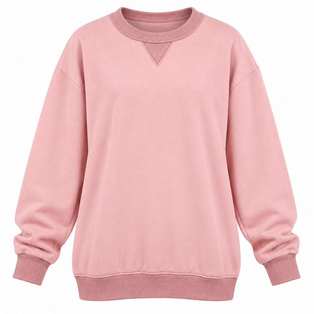 MOSHU women's cotton crewneck sweatshirt with long sleeves and acid wash finish, size large, casual and comfortable fit