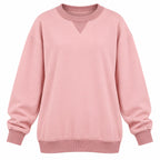 MOSHU women's cotton crewneck sweatshirt with long sleeves and acid wash finish, size large, casual and comfortable fit