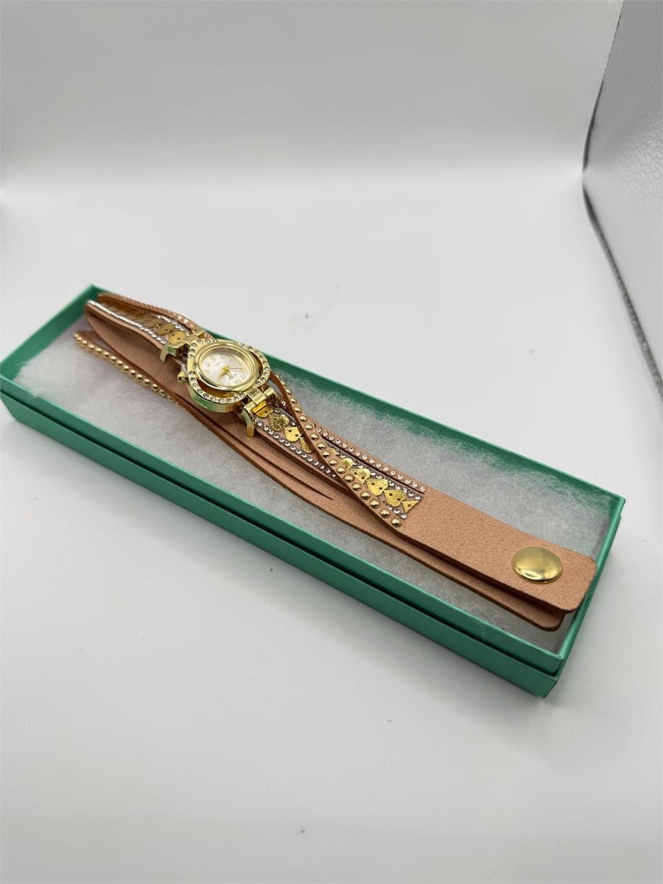 Elegant ladies boho bejeweled wrap watch by Republic Mercantile featuring a stylish design with sparkling accents.