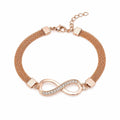 Rose gold Figure 8 fashion jewelry bracelet by Republic Mercantile featuring sleek interconnected links.