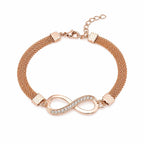 Rose gold Figure 8 fashion jewelry bracelet by Republic Mercantile featuring sleek interconnected links.