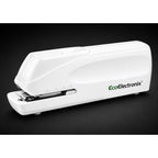 EcoElectronix Automatic Electric Stapler 30-Sheet Jam-Free AC/Battery (WHITE)
