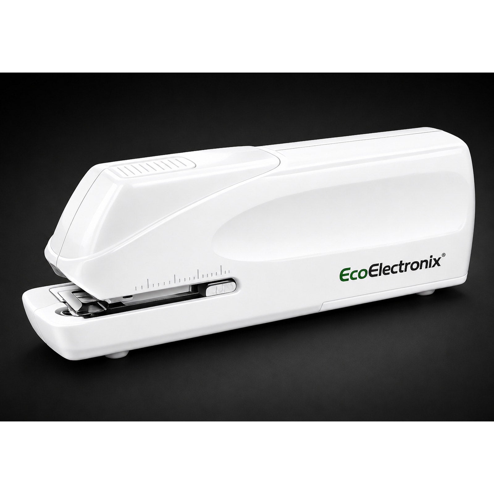 EcoElectronix Automatic Electric Stapler 30-Sheet Jam-Free AC/Battery (WHITE)