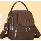 Women's single shoulder bag by Jingpin with multiple pockets and zippered compartments, featuring a stylish multi-pocket design.