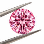 1ct Pink Moissanite Round 6.5mm VVS1 Loose Gemstone GRA Card & Case Certified
