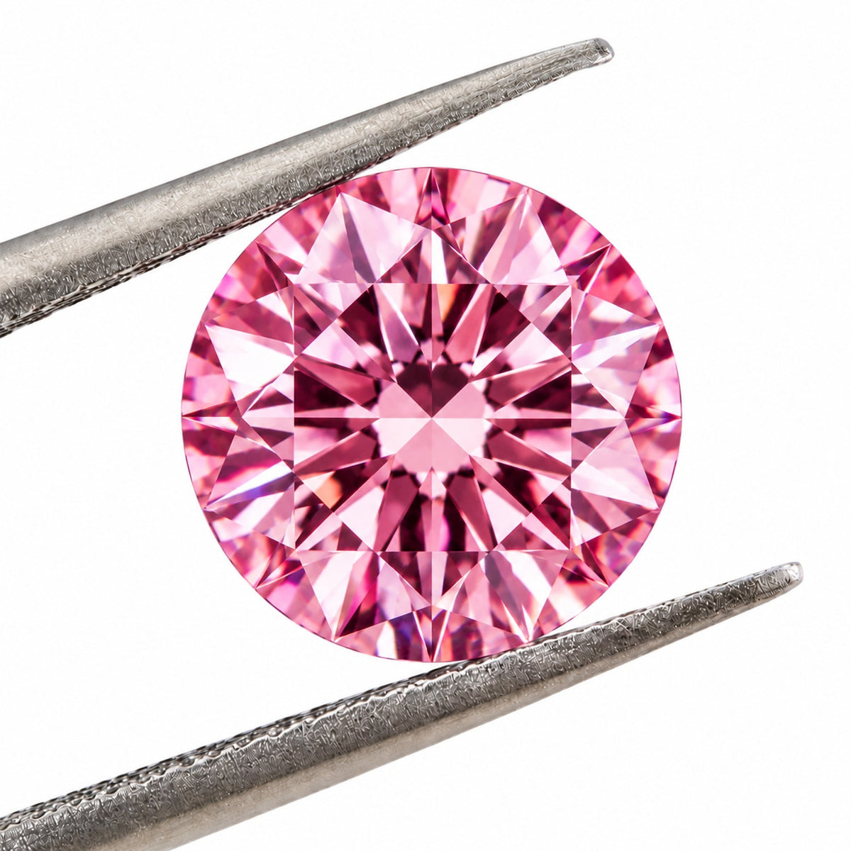 1ct Pink Moissanite Round 6.5mm VVS1 Loose Gemstone GRA Card & Case Certified