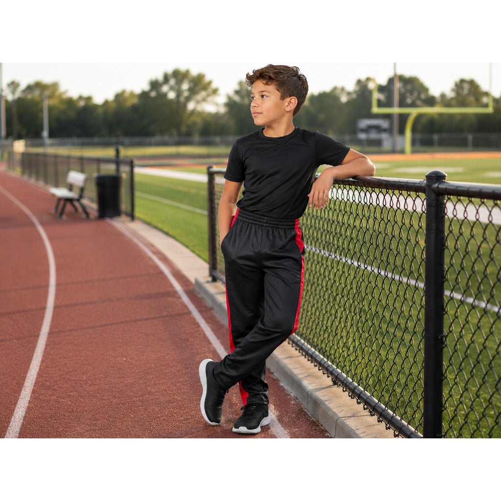 Southpole Boys Track Pants Black & Red Size L