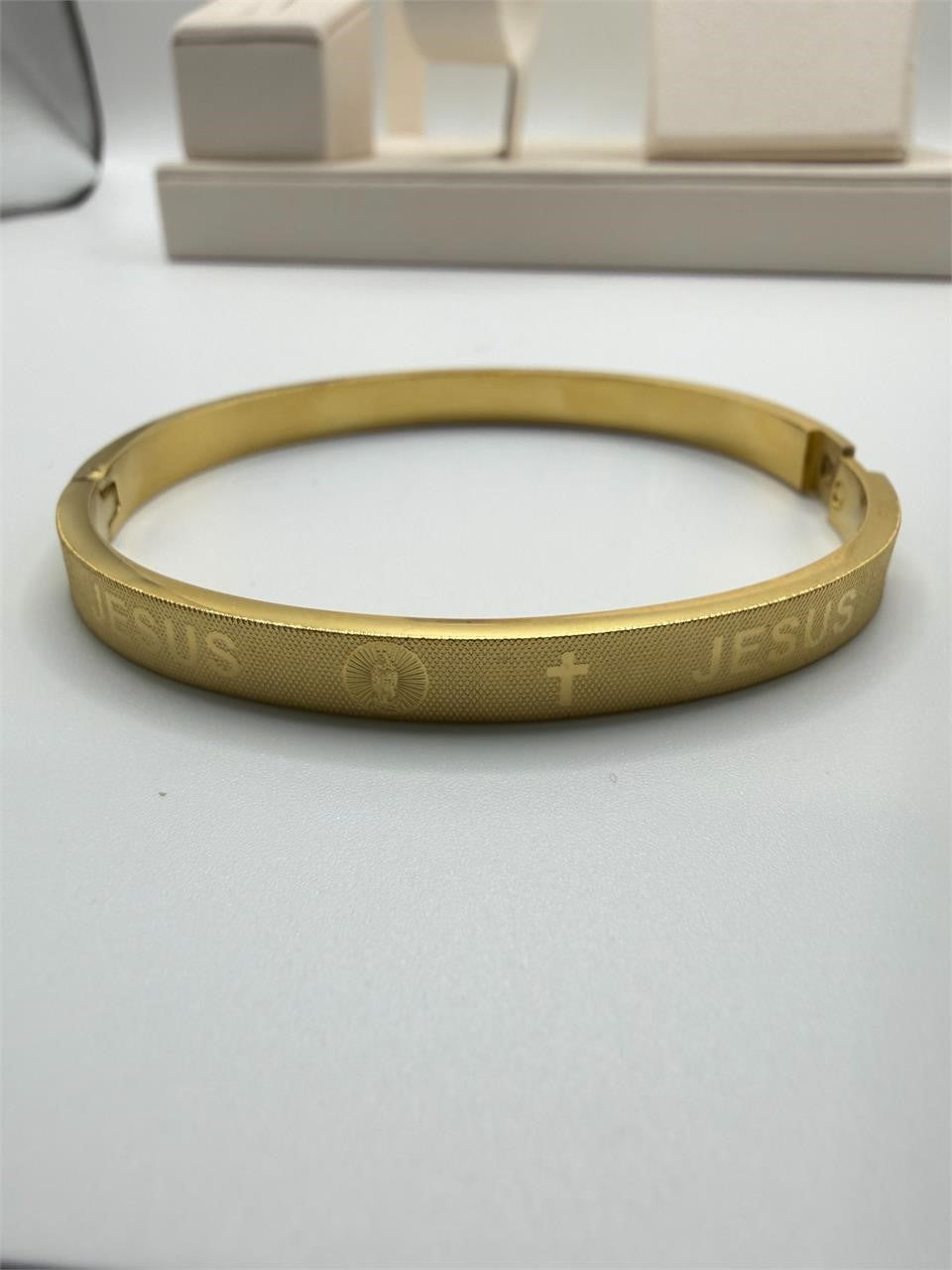 Stainless Steel Golden Ladies Christian Bracelet