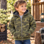 Coney Island Boy's Camo Sherpa-Lined Zip-Up Hoodie Size 5/6