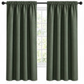 NICETOWN blackout curtains in green, insulated rod pocket window treatments, 42x63 inches, designed for light blocking and thermal insulation.