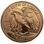 Republic Mercantile fine copper collectible coin featuring the Walking Liberty design, 1 oz .999 pure copper coin.