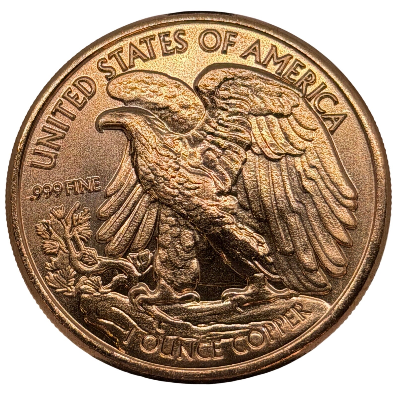Republic Mercantile fine copper collectible coin featuring the Walking Liberty design, 1 oz .999 pure copper coin.