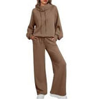 SUNBS women's 2-piece lounge set with sweatshirt and sweatpants, drawstring waist, size M, comfortable casual wear.