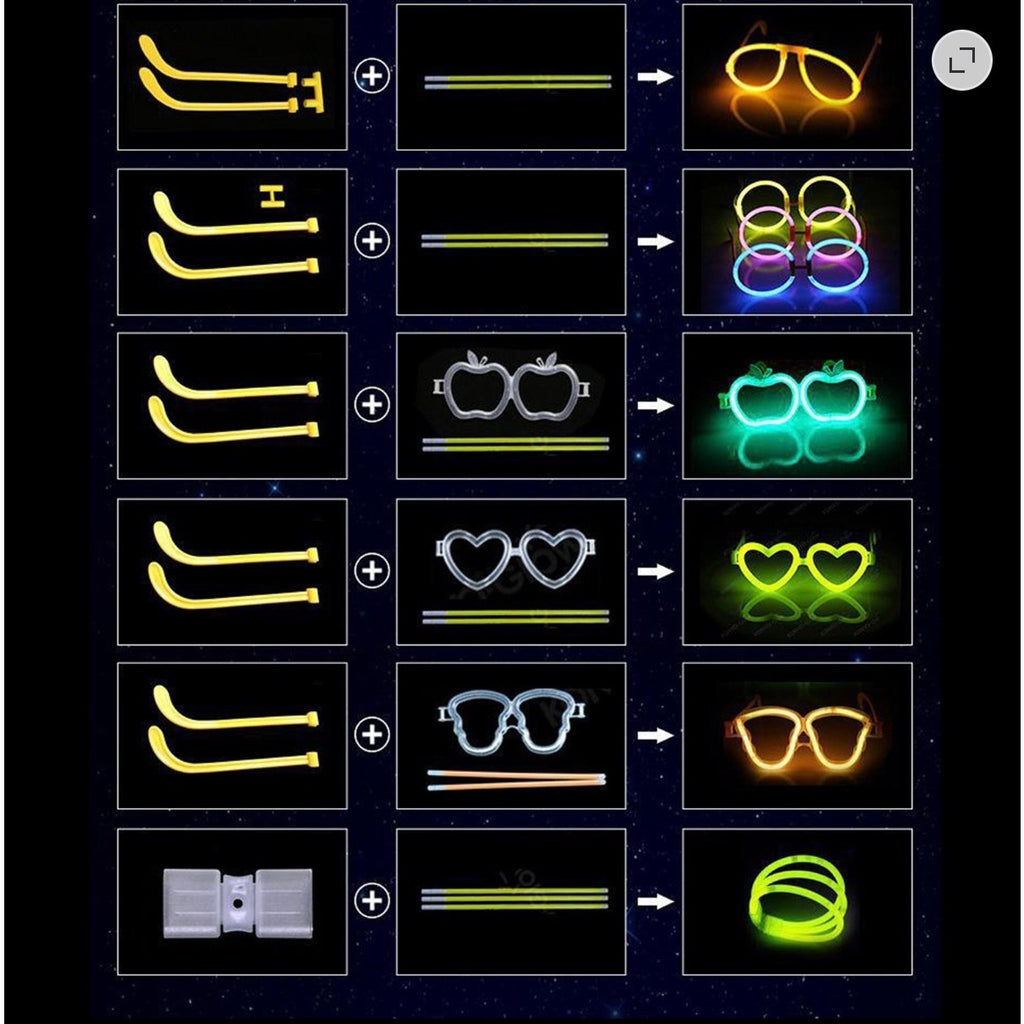 Set of 100 Sfaro neon glow stick party tubes, 8-inch light sticks with connectors for vibrant nighttime celebrations.