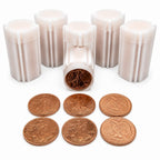 Four tubes of Republic Mercantile 1oz .999 fine copper Walking Liberty collectible coins, showing detailed coin designs inside tubes.