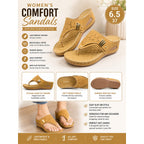 Women's tan comfort sandals by Xuemjiao, size 6.5 (Euro 37), featuring cushioned soles and open-toe design.