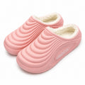 Pink furry house slipper slides by VEPCQ in size 6-6.5, featuring soft plush material and a comfortable open-toe design.