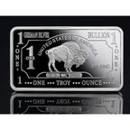 Troy oz .999 fine German silver collectible bar from CMC Mint, showcasing detailed minting and alloy composition.