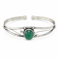 Silver plated bangle gem bracelet from Republic Mercantile featuring handcrafted design and sparkling gemstone accents.