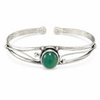 Silver plated bangle gem bracelet from Republic Mercantile featuring handcrafted design and sparkling gemstone accents.
