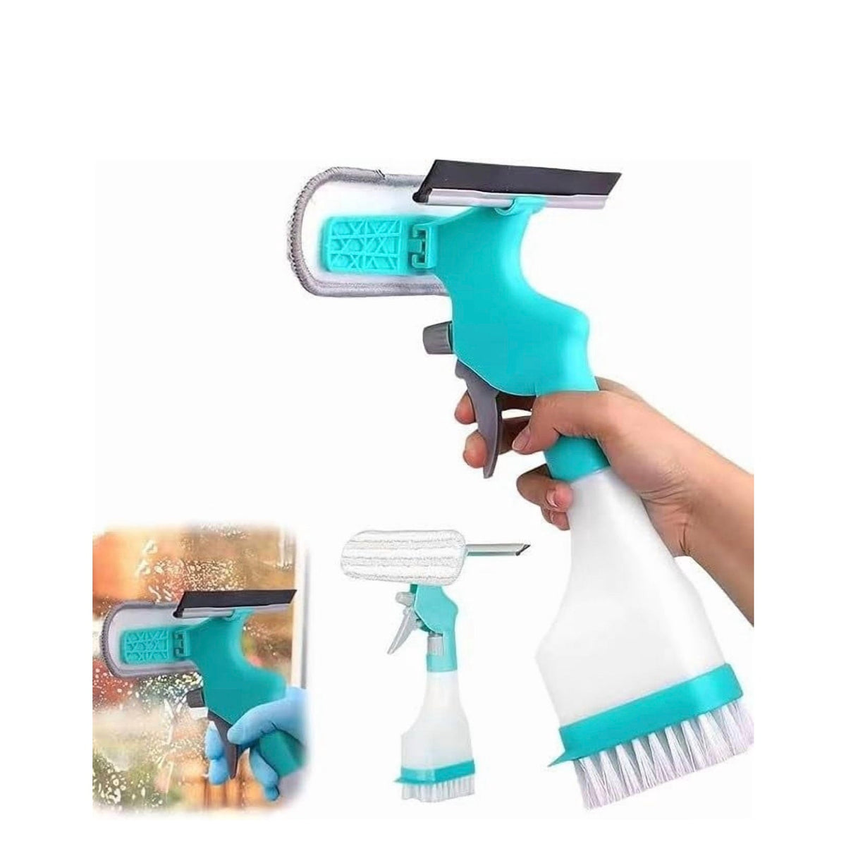 Republic Mercantile professional window squeegee and scrubber cleaning tool with handle and rubber blade for streak-free glass cleaning.