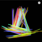 Set of 100 Sfaro neon glow sticks and connectors, 8-inch light sticks for parties, glowing tubes in vibrant neon colors.