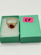 Gold tone gem ring in size 7.5 by Republic Mercantile, showcasing a stylish fashion jewelry design with sparkling gemstone accents.