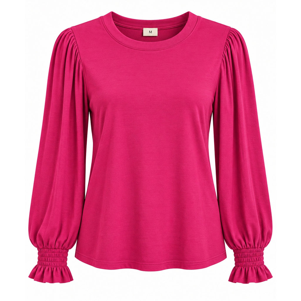 Fantaslook women's casual blouse top in fall fuchsia, size M, featuring a lightweight, stylish shirt design for everyday wear.