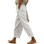 Lightweight cotton casual pants for women in size XL by Dokotoo, featuring a comfortable fit and relaxed style.